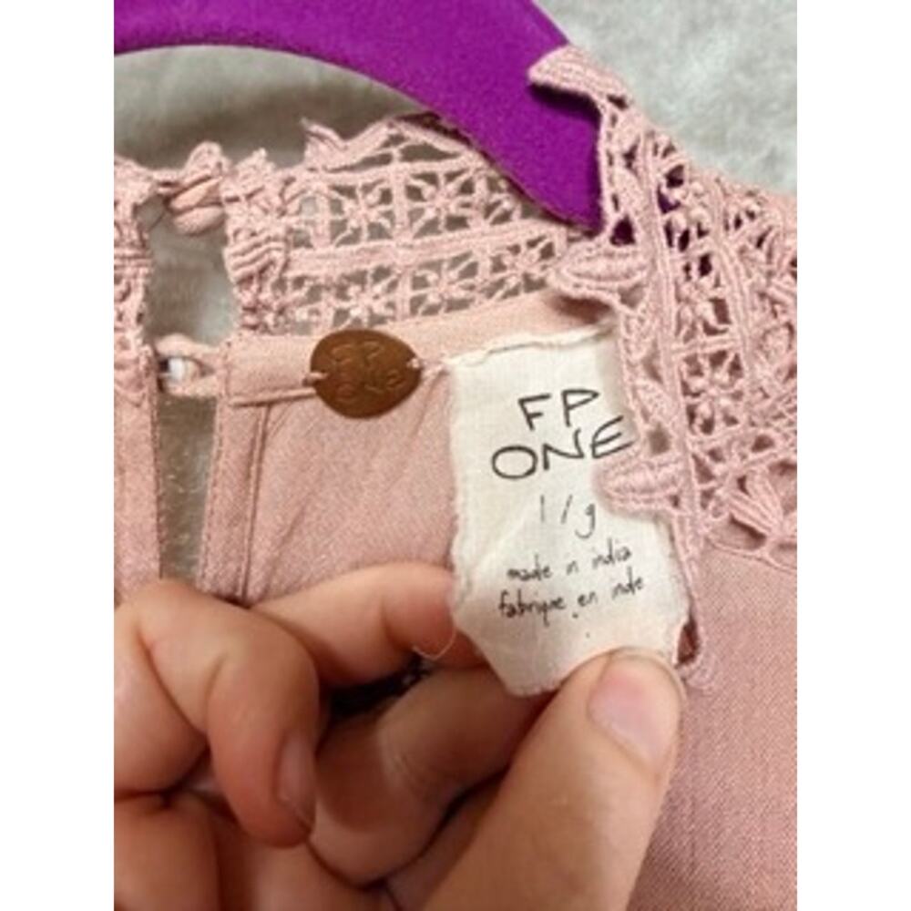 Free People FP One Blush Lace Boho Tunic Dress Women's L - Picture 6 of 11